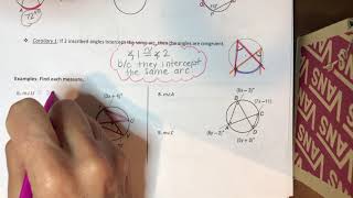 10.4 Inscribed Angles Notes - Day 1