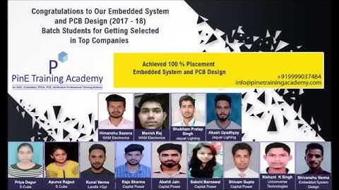 100 % Placement IN Batch Embedded System & PCB Design (2017-18)