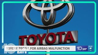 Toyota recalling 1 million vehicles for potential airbag problem