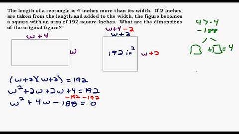 Area of a Rectangle Question - Quadratic Equations