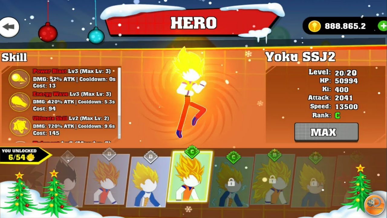 Stick Hero Fight 3 MAX LEVEL Guko SSJ2 EVOLUTION Mod