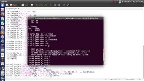 Import Gmsh file into openFoam and solve Laminar Flow past 2D Cylinder