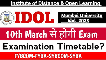 Idol Revised Examination Date 2023| Idol Examination Update|Mumbai University