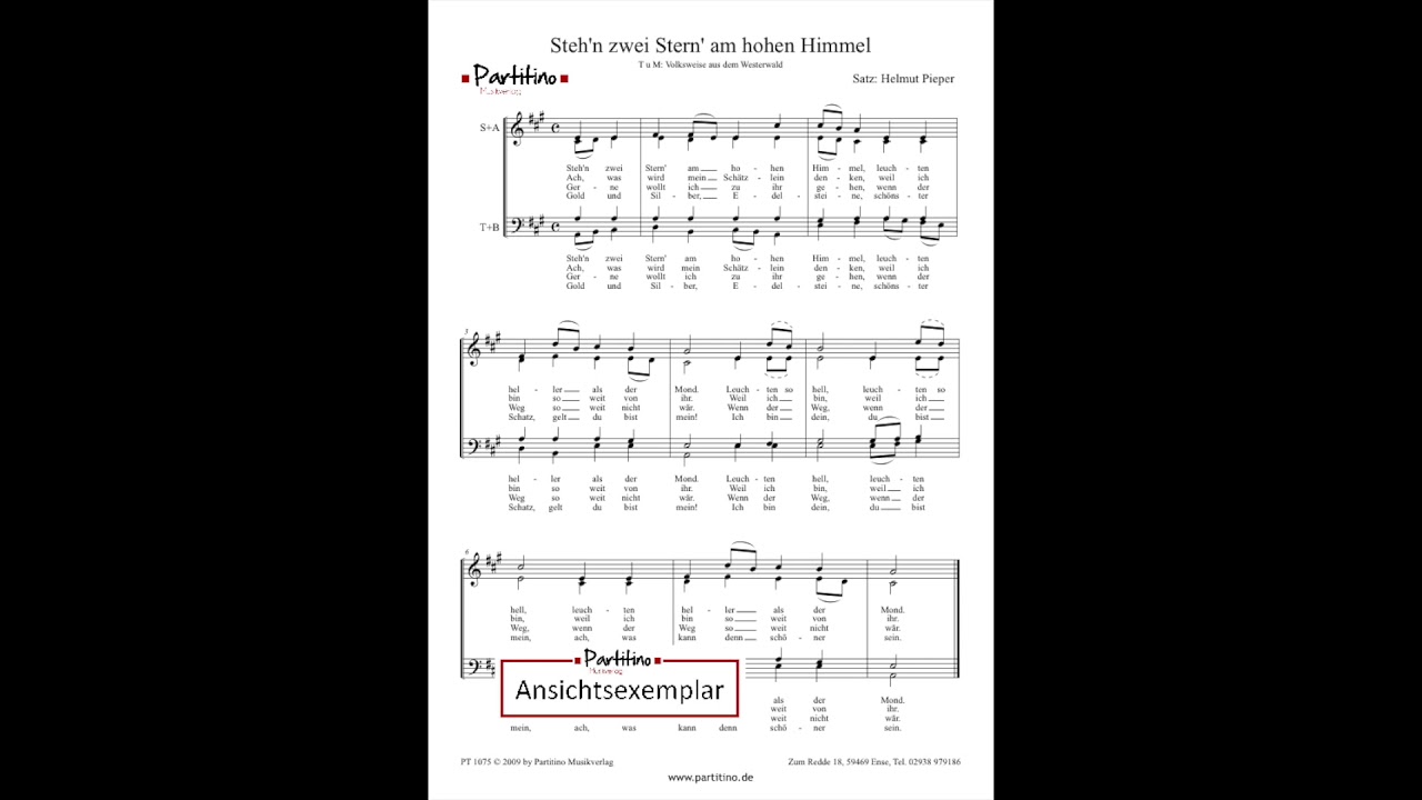 Stehn Zwei Stern Am Hohen Himmel
