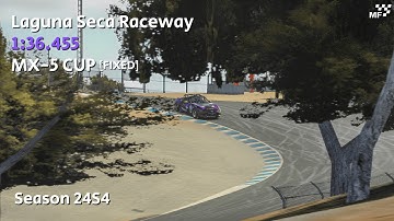Hot Lap 1:36.455 | Mazda MX-5 Cup Hot Lap | Raceway at Laguna Seca | Telemetry Fast Lap iRacing