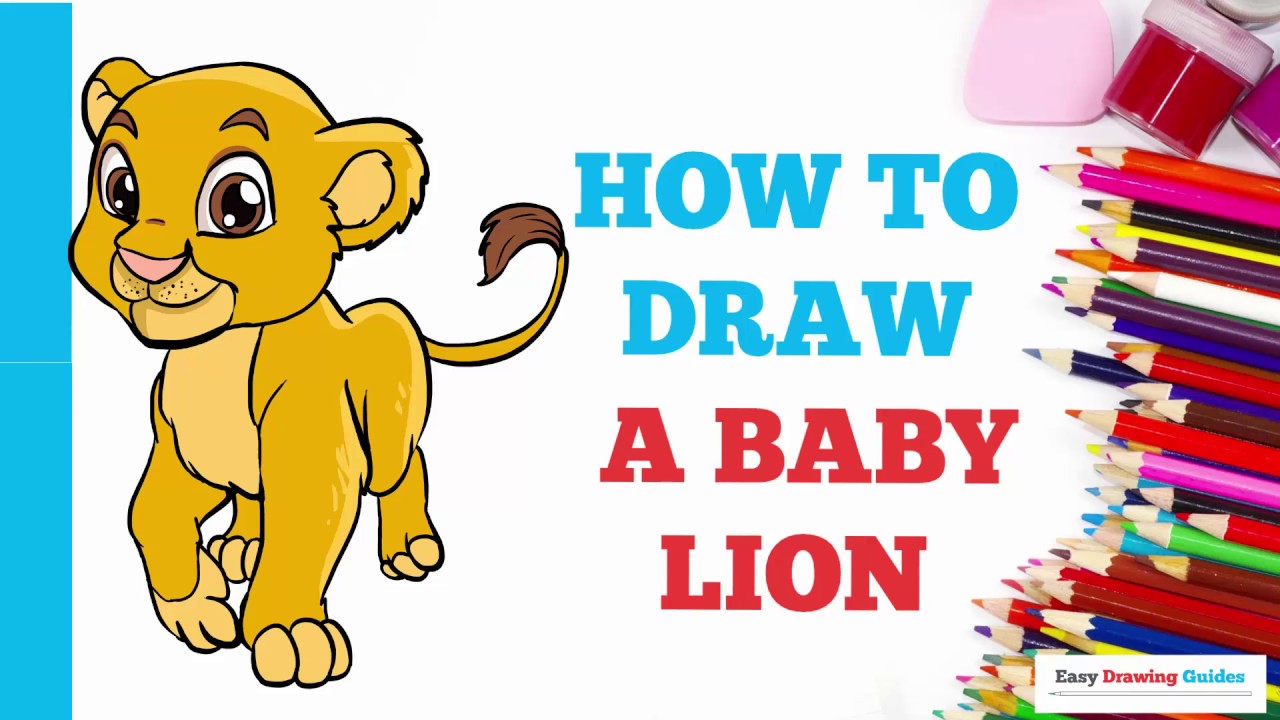 baby lion cartoon drawing