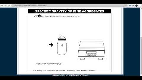 3  Demo video for virtual lab  Specific Gravity and Water Absorption of Fine Aggregate