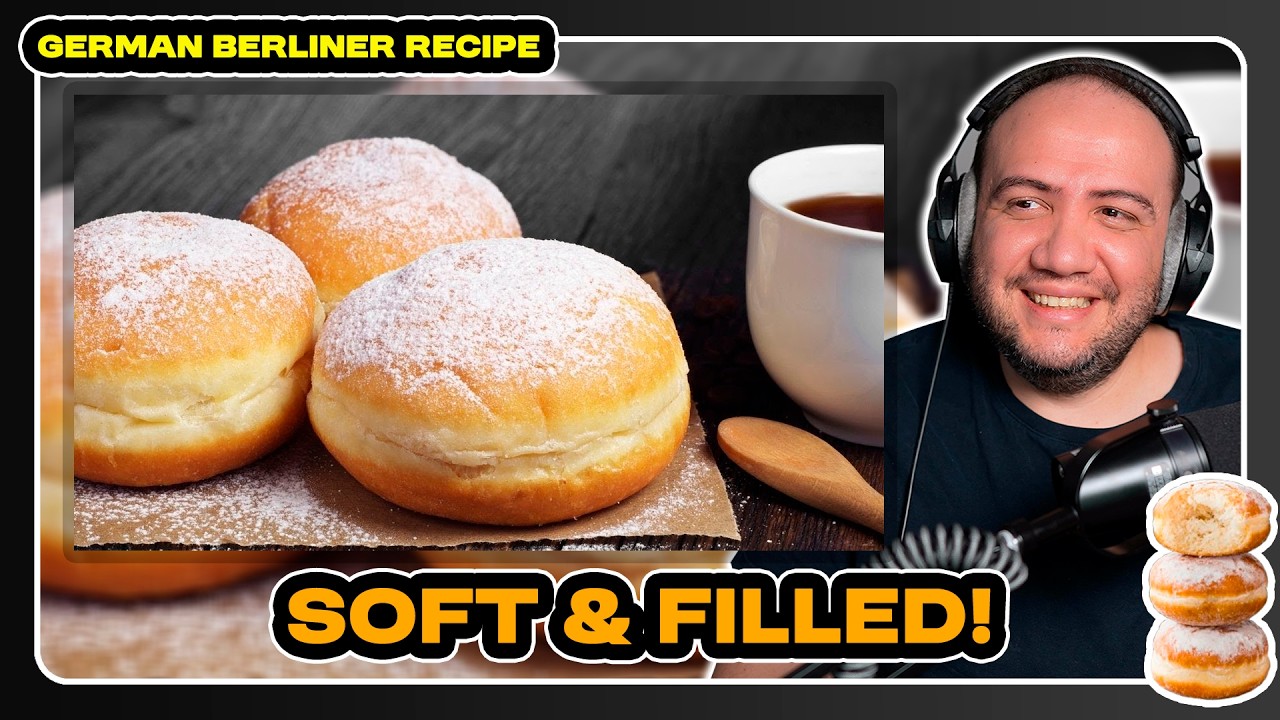 Берлинские пончики — мягкая, воздушная немецкая выпечка с джемом | Реакция учителя Пола 🇩🇪