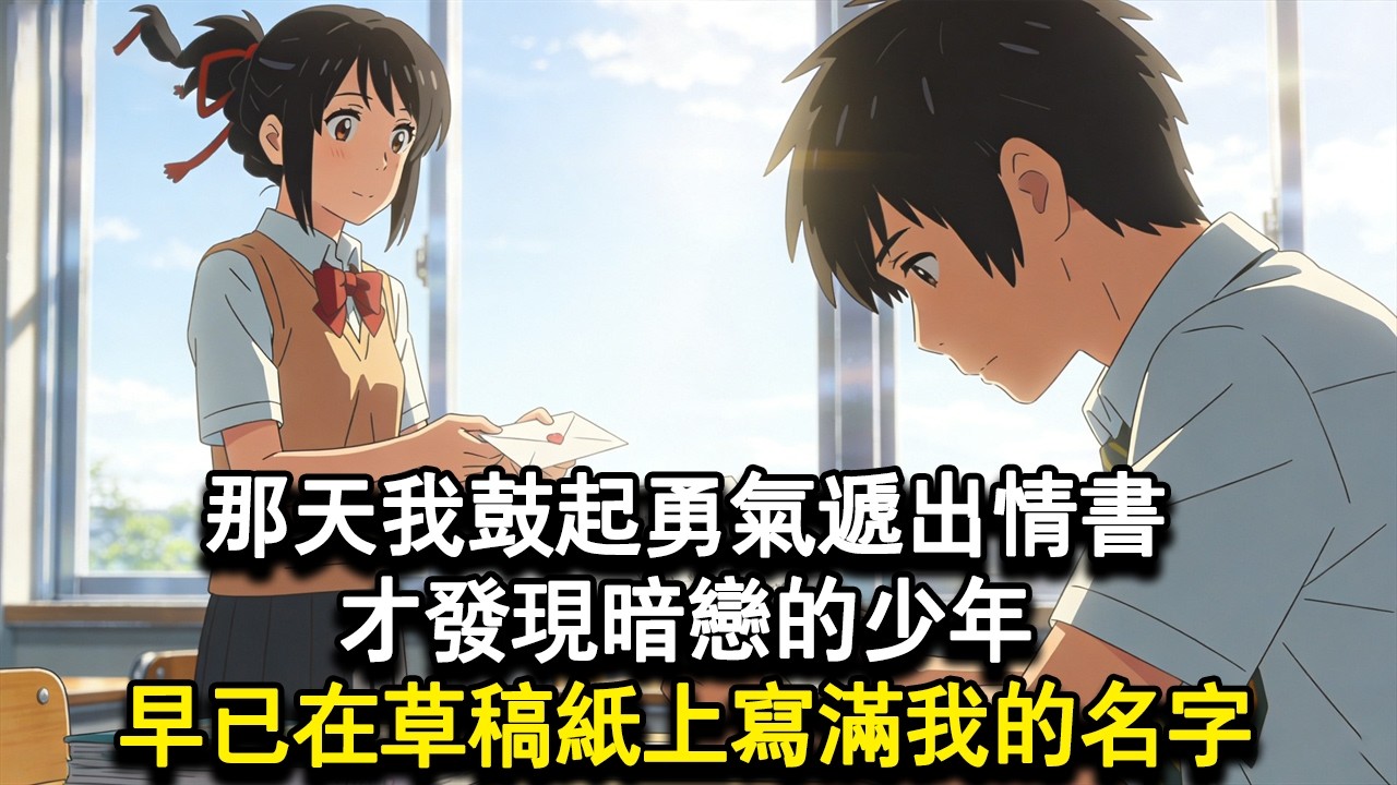 【獨家心動】那天我鼓起勇氣遞出情書，才發現暗戀的少年，早已在草稿紙上寫滿我的名字。#小說 #言情 #戀愛