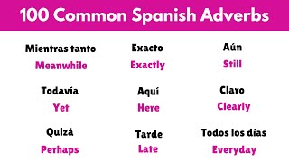 The 100 Most Common Spanish Adverbs!😊🇪🇸