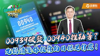 00939破發00940挫勒等？先搞清楚你投資的目標是什麼｜黃世聰-聰明理財大小世｜品觀點