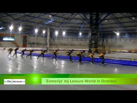 VIDEO | Voor 't eerst schaatsen middenin de zomer in Dronten: „Alvast het ijs proeven”