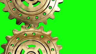 3D Mechanical Gear Transition 1 | GreenScreen | Copyright free