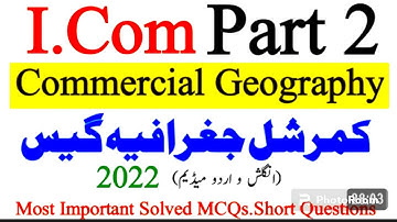 I.Com Part 2 Commercial Geographya Guess Paper 2023|12th/2nd year Geography imp S.Q L.Q|Online HBSA