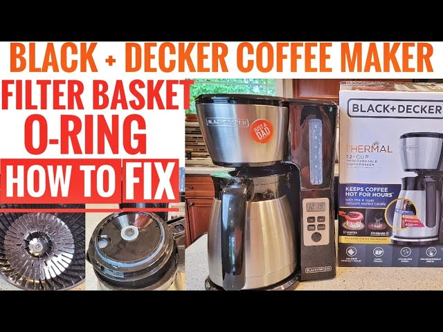 BLACK + DECKER 12 Cup Thermal Coffee Maker CM2046S HOW TO FIX FILTER BASKET  CARAFE LEAKING O RING 