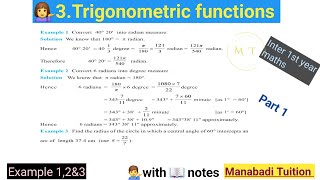 Celebrity Inter first year math| 💁Chapter 3| 💁‍♂️Trigonometric Functions| Example 1,2&3| part 1|CBSE|NCERT Wealth