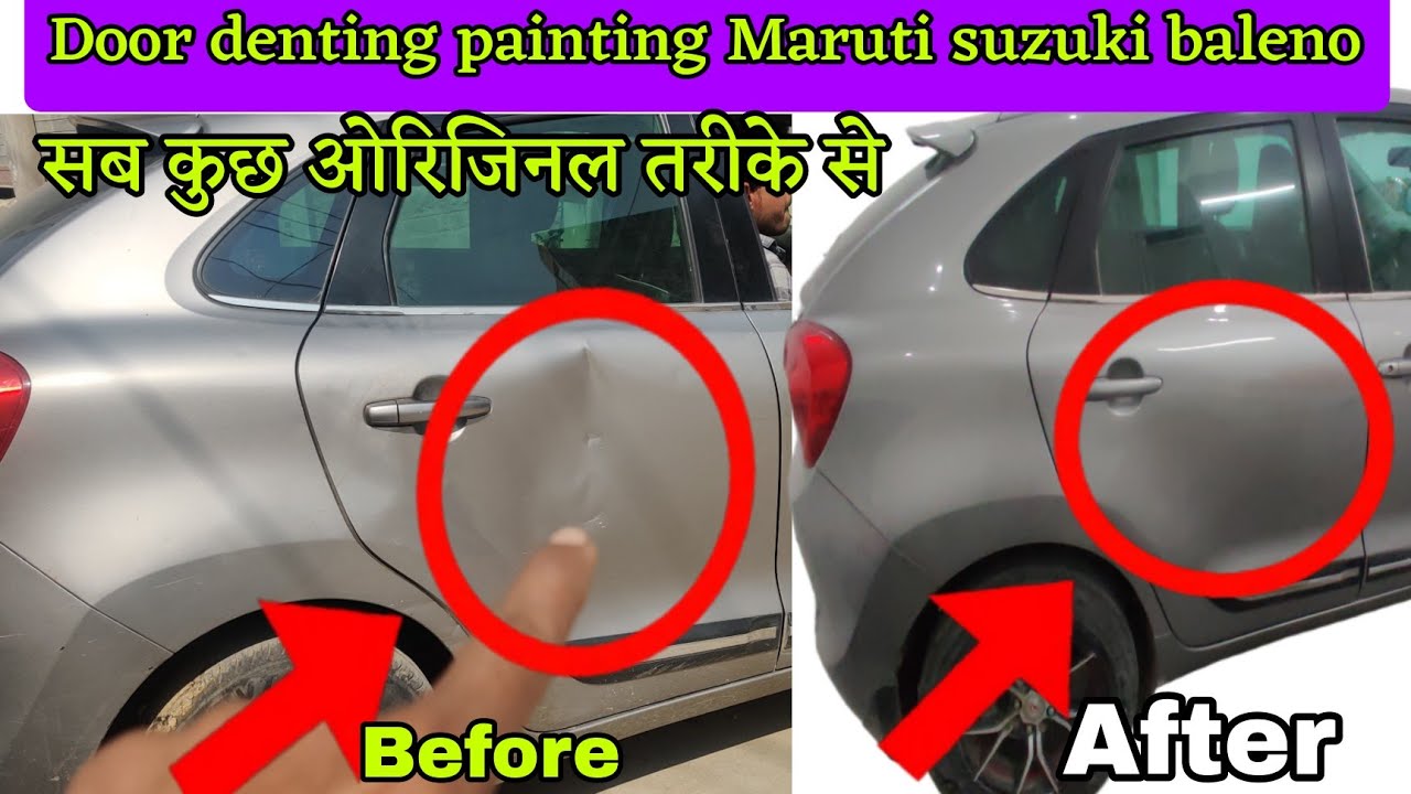 Maruti Baleno door Dent & paint process carrepair youtube video viral car accidentcar