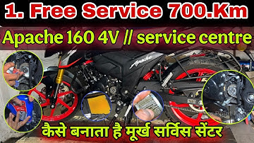 TVS Apache RTR 160 4V First Free Service Full Process | Full Bike Service Explained in Hindi