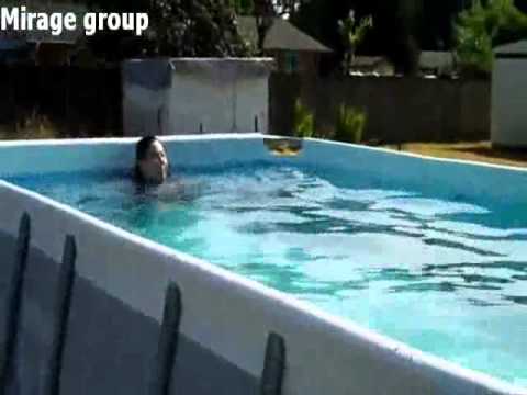 Intex Swimming Pool حمام سباحة متنقل مستطيل بالقوائم - YouTube