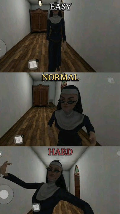 Comparison Of Evil Nun 2 Moves on all Difficulty Levels | #evilnun2 #granny #shorts