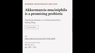 Akkermansia muciniphila is a promising probiotic | RTCL.TV