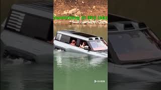 BYD U8A new energy SUV driving in the lake and deep river. U8 vs Tesla Cybertruckwhich do you like