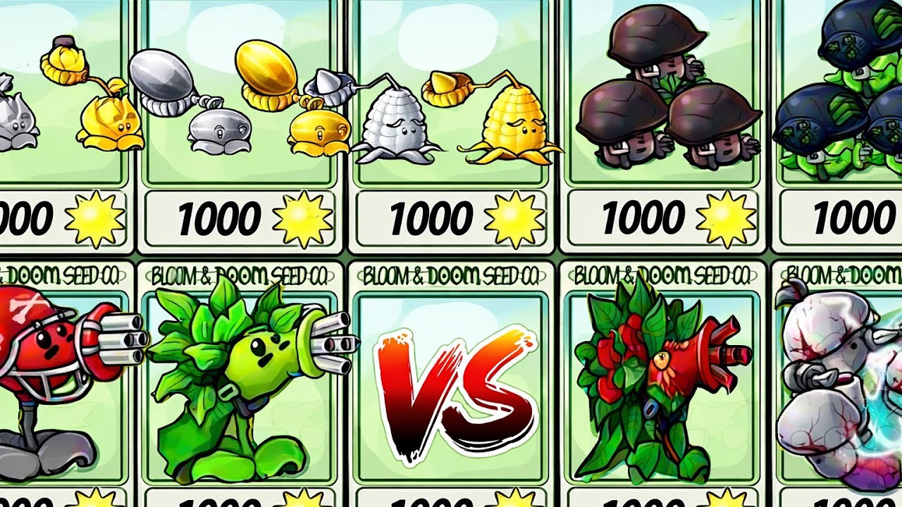 Pvz Fusion 3.4 | Mega Gatling Pea vs Scaredy-shroom vs  Sea-shroom | Who Will Win?