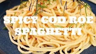 JAPANESE SPICY COD ROE SPAGHETTI RECIPE - Karashi Mentaiko pasta - 辛子明太子スパゲティ