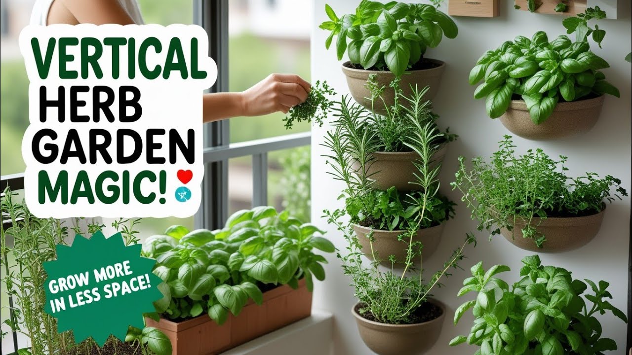 Image showcasing Transform Your Small Space: Vertical Herb Garden Magic 🌿 - YouTube