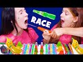 ASMR JELLY CANDY RACE WITH TWIST AND DRINK | EATING SOUNDS LILIBU