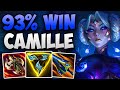 Unbelievable 93 win rate challenger camille  challenger camille top gameplay  patch 148 s14