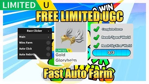 [FREE LIMITED UGC] Race Clicker Script • Fast Auto Farm [Roblox]