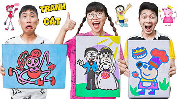 Hà Sam - Thử Thách Tô Màu Tranh Cát Các Nhân Vật Nobita Xuka, Tranh Cát Mommy lossless Và Heo Peppa