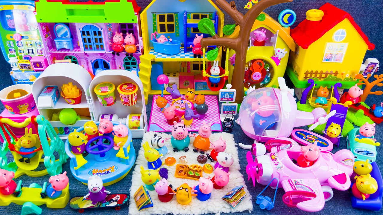 20 Minutes Satisfying Unboxing Peppa Pig Family House Playset & Refrigerator Kitchen Review Toys