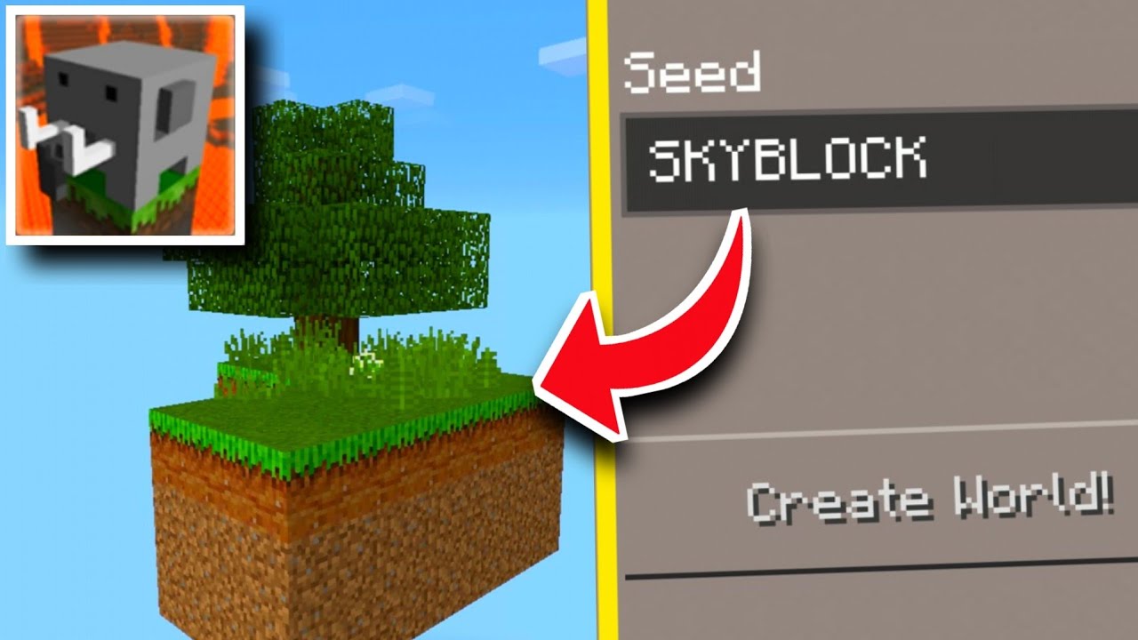 Best SKYBLOCK SEED in Craftsman: Building Craft - YouTube