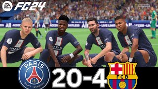 WHAT HAPPEN IF MESSI, RONALDO, MBAPPE, NEYMAR, PLAY TOGETHER ON PSG VS BARCELONA