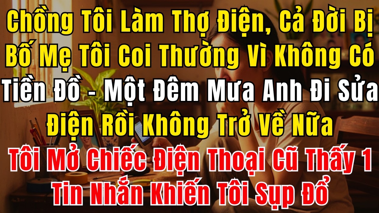 Chồng Tôi Làm Thợ Điện, Cả Đời Bị Bố Mẹ Tôi Coi Thường Vì Không Có Tiền Đồ – Một Đêm Mưa Anh Đi