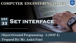 Lec-33_Set interface | Object Oriented Programming 1 | Computer Engineering