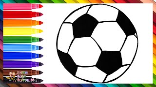 How to Draw a Soccer Ball Draw and Color a Rainbow Football Ball Drawings for Kids