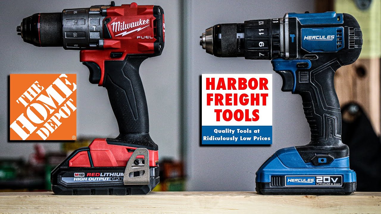 BEST HAMMER DRILL TEST! (The Home Depot VS Harbor Freight) 