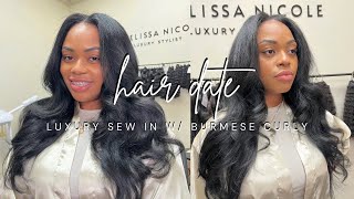 Sew in with Burmese curly hair