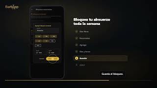 Cómo bloquear tu hora de almuerzo todos los días en BarbApp (bloqueo semanal) screenshot 3