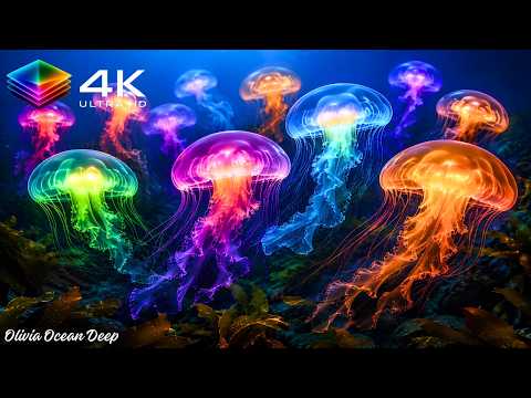 Jellyfish Aquarium 4K Ultra HD 🌙 Relaxing Music for a Quiet Mind & Restful Night