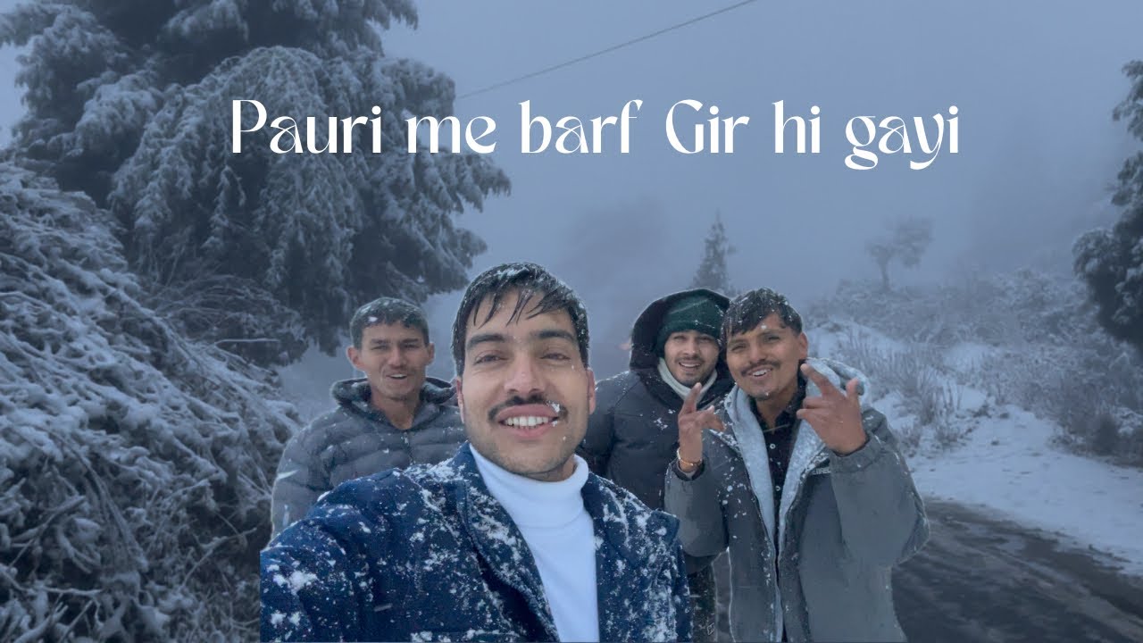 बरसो बाद पौड़ी में बर्फबारी/ रपट गयी गाड़ी😱||