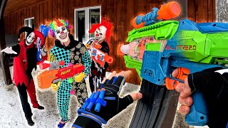 NERF WAR | Killer Clowns take over my entire life!