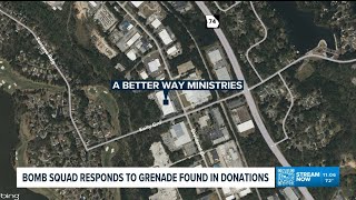 Scare at donation center when hand grenade discovered
