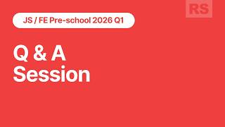 JS/FE Preschool 2026 Q&amp;A Session