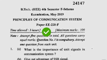 BTech EE 4th Sem Princples of Communication System Question Paper