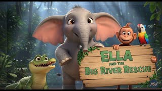 Ella and the Big River Rescue |Adventure Story for Kids #KidsStory #BedtimeStory #elephantadventure