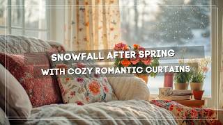 ❄️💖 April Snowfall After Spring Warmth: Slow Life in a Cozy Country House with Romantic Curtains screenshot 2